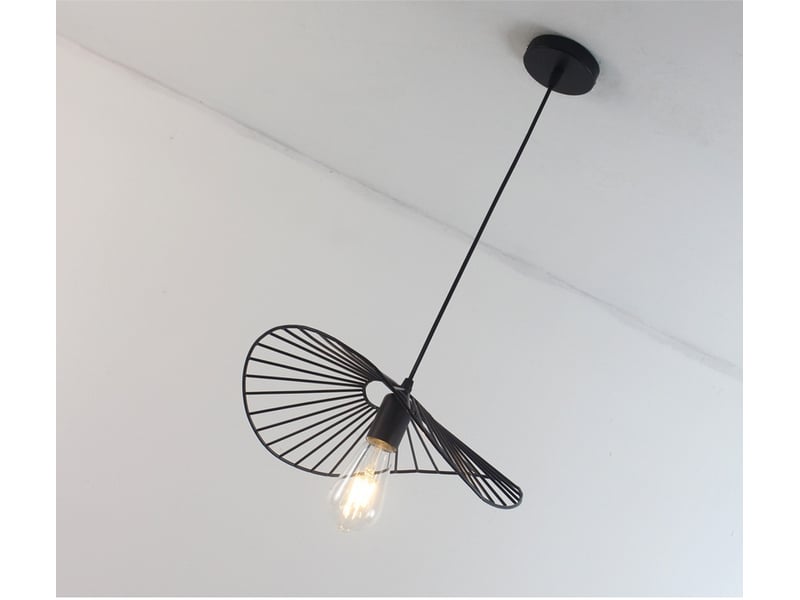  Suspension en métal noir avec câble réglable 100cm – taille 37x31x10cm  - Conforama C