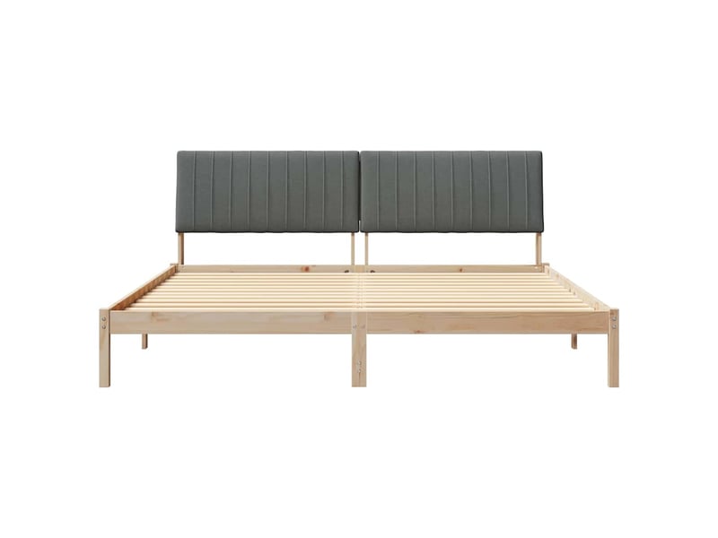 Lit double- lit adulte - cadre de lit avec tête de lit marron 200 x 200 cm pin massif - Conforama D