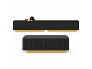 Meuble tv coloris noir 200 cm OKMYHOME