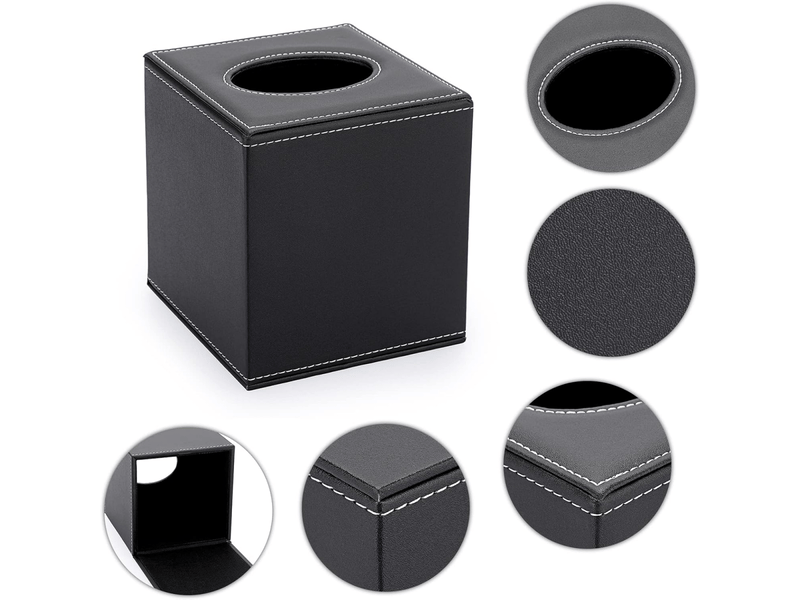  Étui carré en cuir pour boîte à mouchoirs - avec fond magnétique, pour la maison et le bureau, organiseur de mouchoirs - 1 pièce  - Conforama C