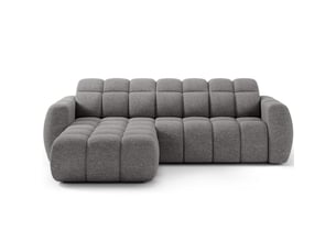 Canapé d'angle gauche fixe MEUBLORAMA 3 places Polyester gris