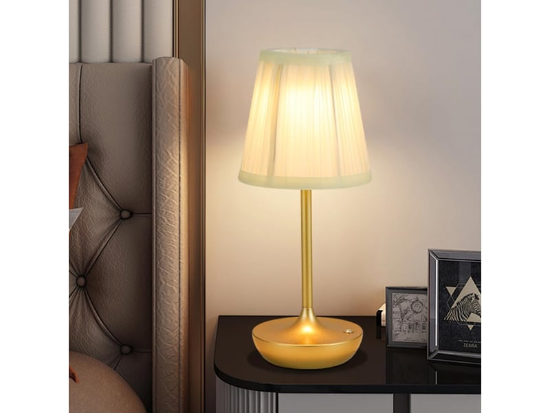  Lampe de table led sans fil rechargeable usb 1200 mah, tactile et à intensité réglable, pour intérieur et extérieur, or  - Conforama C