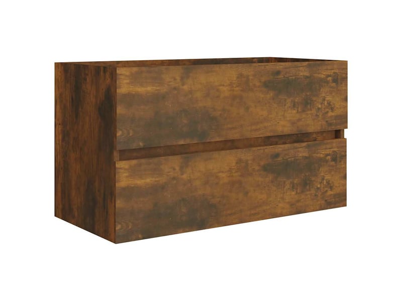  Meuble de lavabo avec bassin intégré chêne fumé bois d'ingénierie shl6757  - Conforama E