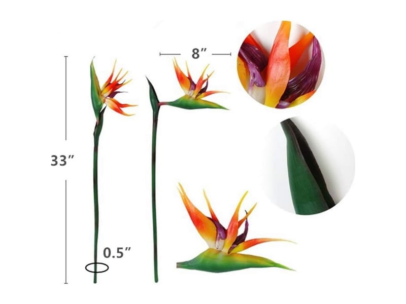  Serbia – lot de 3 oiseaux de paradis 81,3 cm – fleurs artificielles résistantes aux uv – caoutchouc souple – décoration intérieure et extérieure  - Conforama B