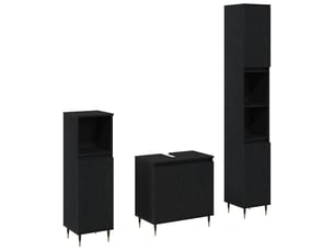 Ensemble de mobilier de salle de bain 3 pc chêne noir cf64323