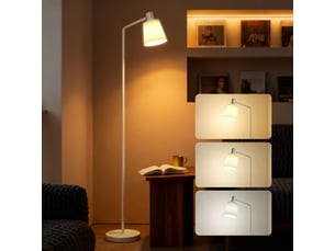 Lampadaire led à intensité variable avec 3 températures de couleur (3000k-6500k), abat-jour pivotant, ampoule e27 blanche