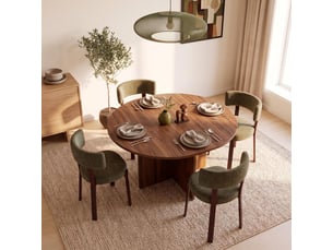 Table à manger ronde extensible 110150cm en mdf finition noyer zelie