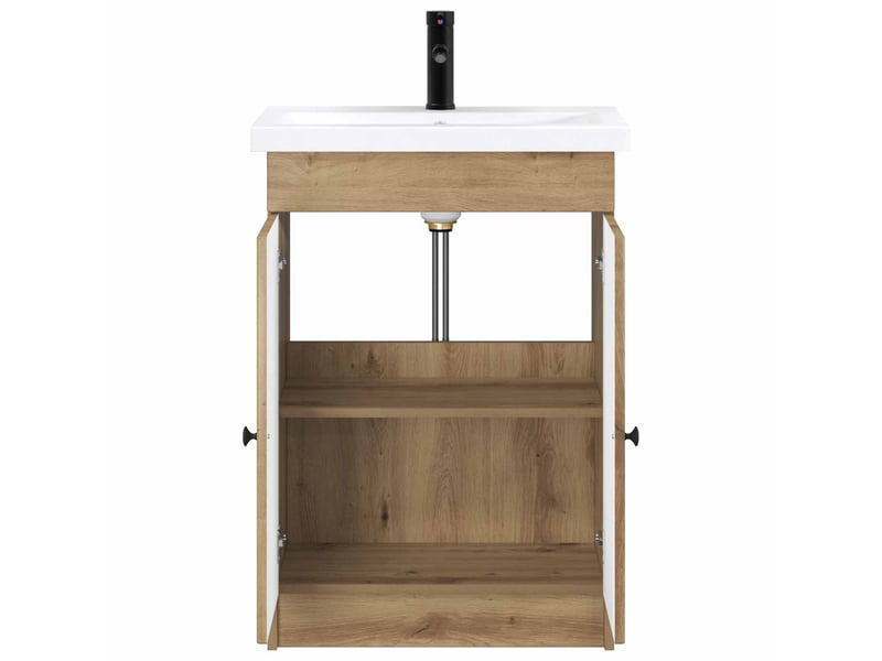 Ensemble de mobilier de salle de bain chêne artisanal shl5978 - Conforama C