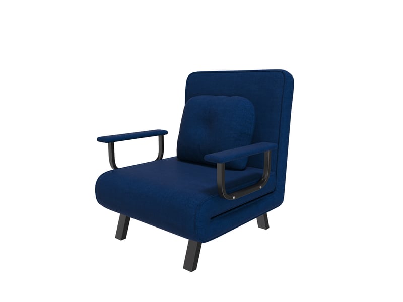 Fauteuil relax inclinable 5 positions 180° en chenille bleu homvra - Conforama A