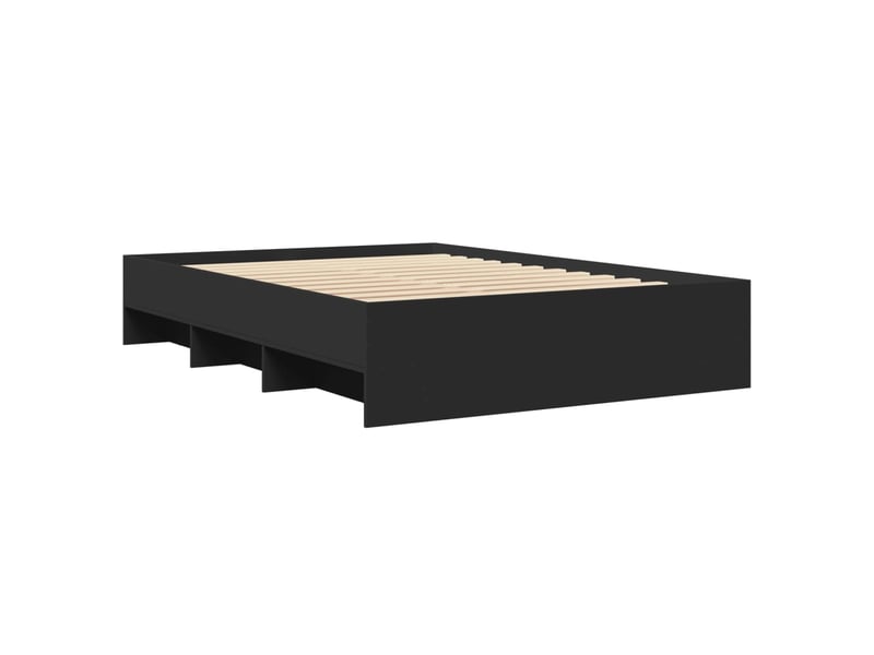  Lit double- lit adulte -  cadre de lit sans matelas noir 135x190 cm bois d'ingénierie  - Conforama C