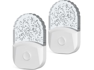 Luce notturna da parete con sensore crepuscolare, 0.5w bianco caldo+rgb, 3 modalità, 2 pezzi per camera, bagno, garage