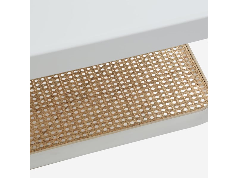  Table basse rectangulaire en bois avec étagère thomas - blanc  - Conforama E