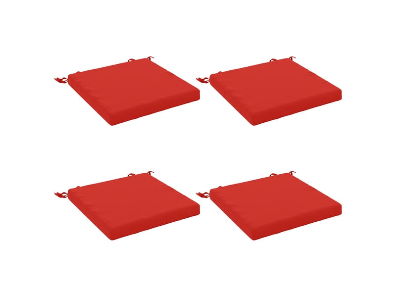  Lot de 4 coussins de siège, coussins d'assise soest 100 % polyester rouge cf60503  - Conforama A