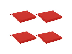 Lot de 4 coussins de siège, coussins d'assise soest 100 % polyester rouge cf60503
