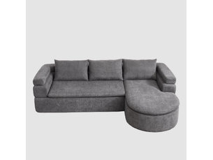 Canapé d'angle droit fixe <strong>STILVORA</strong> <strong></strong> 3 places Tissu gris anthracite