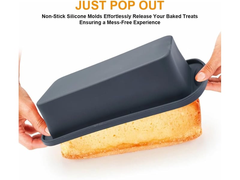  2 pièces moule a cake silicone,28x12x6.5cm moule à pain en silicone,moules à pain en silicone,antiadhésif moules rectangulaire pour gâteaux,pain fait  - Conforama D