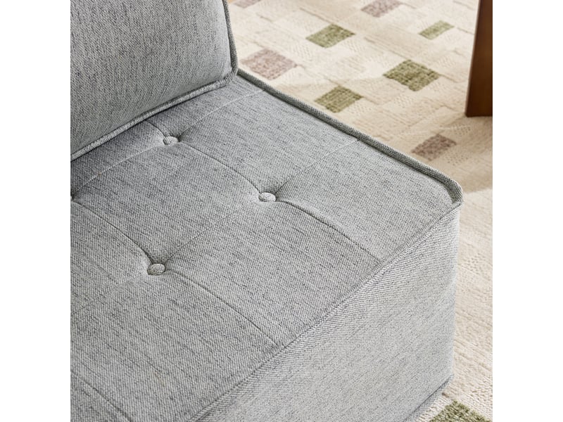 Fauteuil modulable gris clair design contemporain compact pour salon chambre - Conforama W