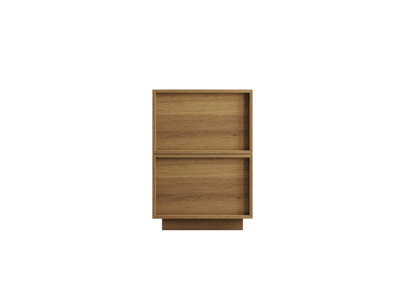  Table de chevet 2 tiroirs sans poignées pour chambre en mdf 38×48×55 cm chêne  - Conforama A