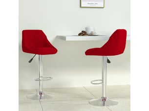Lot de 2 tabouret de bar, chaise de bar rouge bordeaux velours shl6321