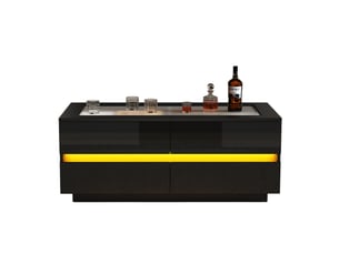Table basse rectangulaire coloris noir - 50 cmx100 cm