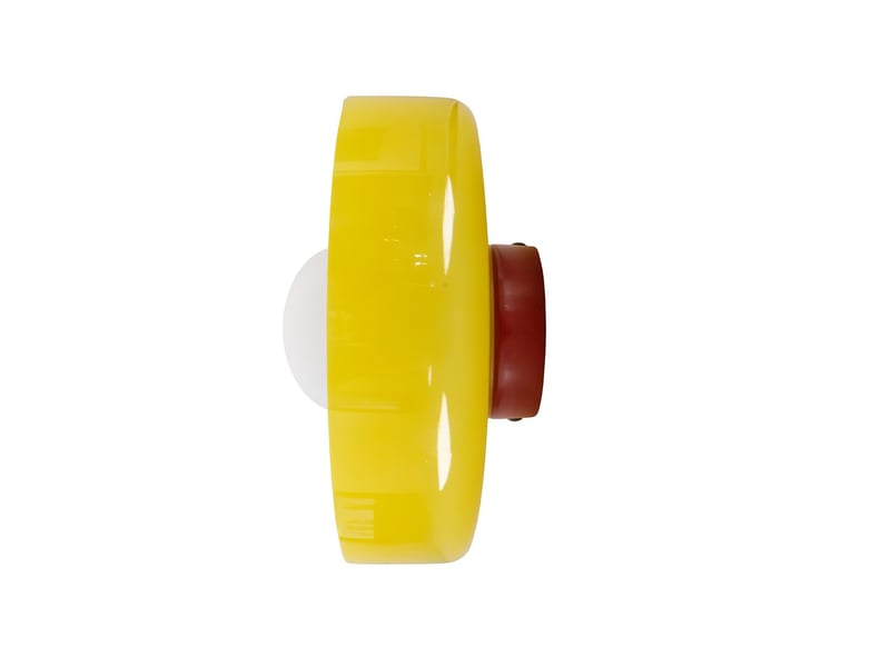  Applique murale yori en métal et verre rouge et jaune ø25 cm 62913 - Conforama E