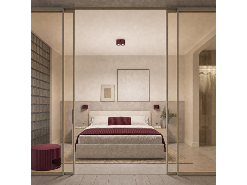  Plafonnier riff 1 bordeaux gu10 aluminium moderne 10x10x10cm SL.3071 - Conforama B