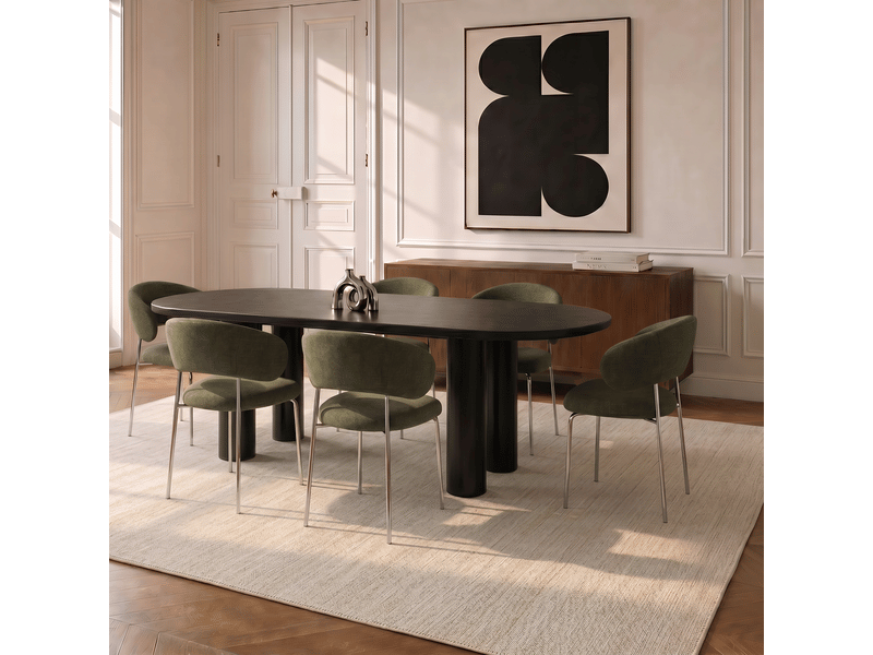  Chaises en tissu tramé toucher doux vert vintage dolce AC22TDVV - Conforama D
