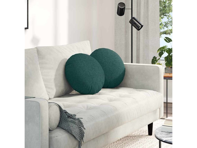  Lot de 2 coussins de siège, coussins décoratifs tissu vert foncé ø40 x 13 cm cf59874  - Conforama B