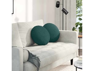 Lot de 2 coussins de siège, coussins décoratifs tissu vert foncé ø40 x 13 cm cf59874