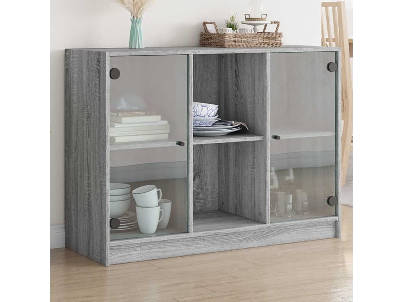  Buffet - bahut - meuble de rangement sonoma gris 102x37x75,5 cm bois d'ingénierie  - Conforama B