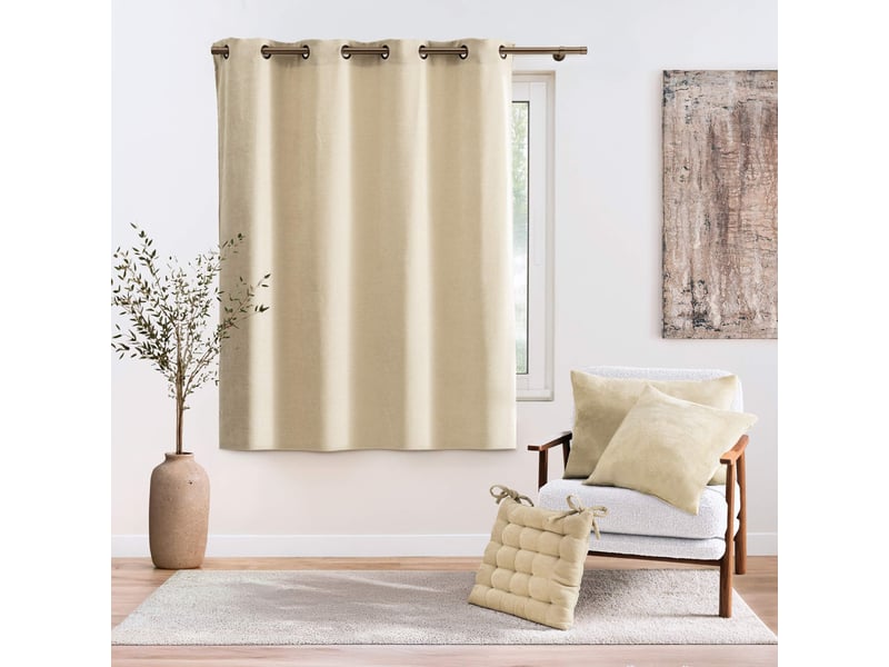  Rideau tamisant à œillets en velours chenille 140x180 cm  - Conforama D