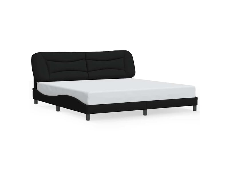 Lit double- lit adulte - cadre de lit sans matelas hvar noir 200x200 cm tissu - Conforama A