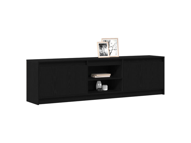  Meuble tv - unites tv 2 pcs noir bois d'ingénierie  - Conforama C