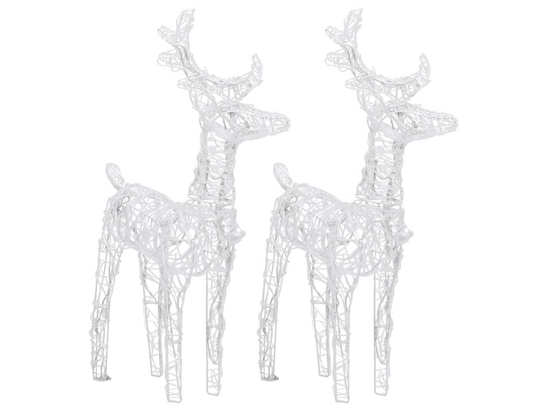  Rennes de noël 2 pcs 80 led bleu acrylique  - Conforama E