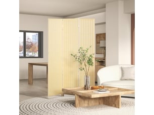 Paravent en bois séparateur de pièce closion de séparation pliable 3 panneaux bois naturel 135 x 180 cm