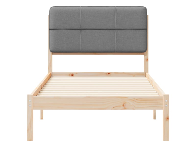  Lit simple- lit adulte -  cadre de lit avec tête de lit rembourrée gris clair 80 x 200 cm  - Conforama D