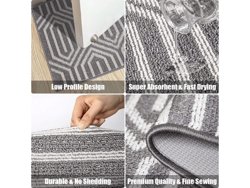  Paillasson intérieur 60x90 cm, absorbant et antidérapant, attrape saleté et boue, lavable en machine, profil fin  - Conforama D