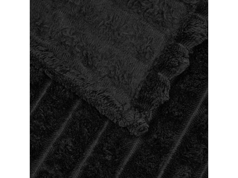  Couverture jetée de canapé noir 200x150 cm 0.75 kg toison  - Conforama E