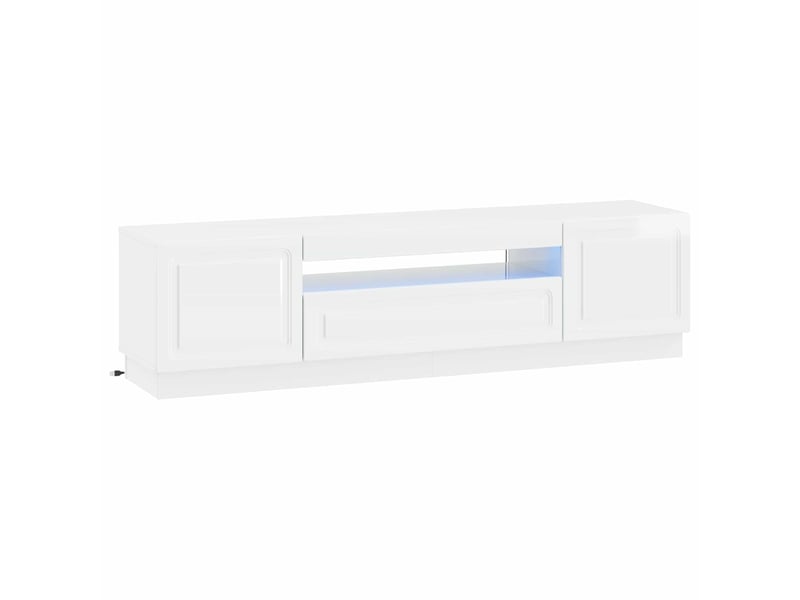  Meuble tv - banc tv - meuble de rangement led blanc brillant bois d'ingénierie  - Conforama A