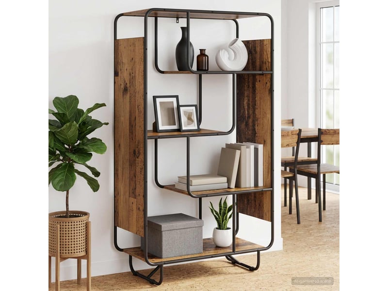 Buffet haut, buffet de rangement bois ancien 80x37,5x144 cm bois d'ingénierie - Conforama B