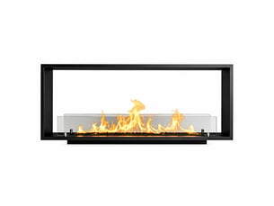 Venere 120 - cheminée à bioéthanol encastrable double face 120x50x30 cm avec brûleur en acier de 3 litres