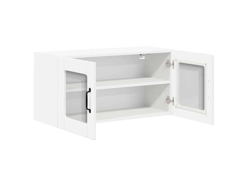 Meuble mural de cuisine, cabinet en verre mural blanc 80x31x40cm shl5733 - Conforama E