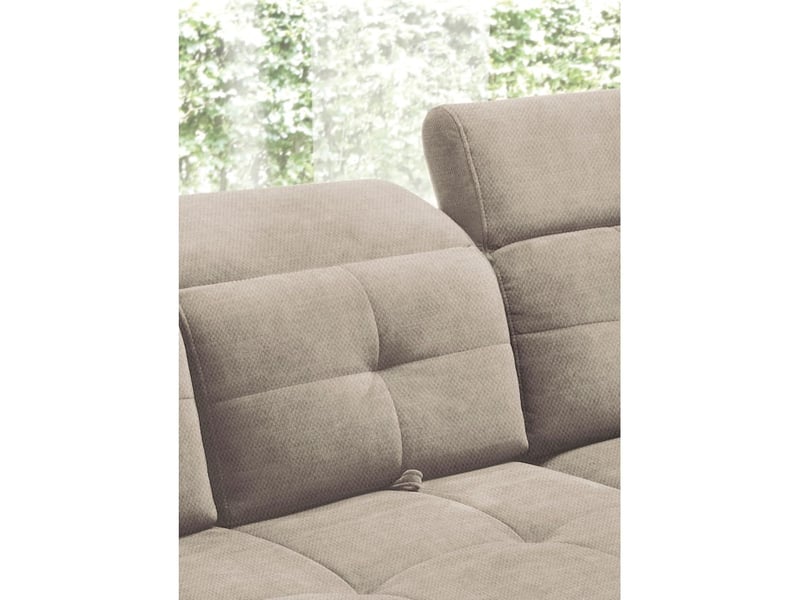  Canapé d'angle beige 5 places angle droit salon familial inferno  - Conforama C