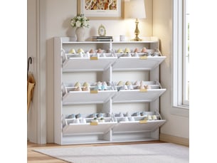 Meuble à chaussures 30 paire(s)  <strong>DESVIAE</strong>  <strong></strong> coloris blanc