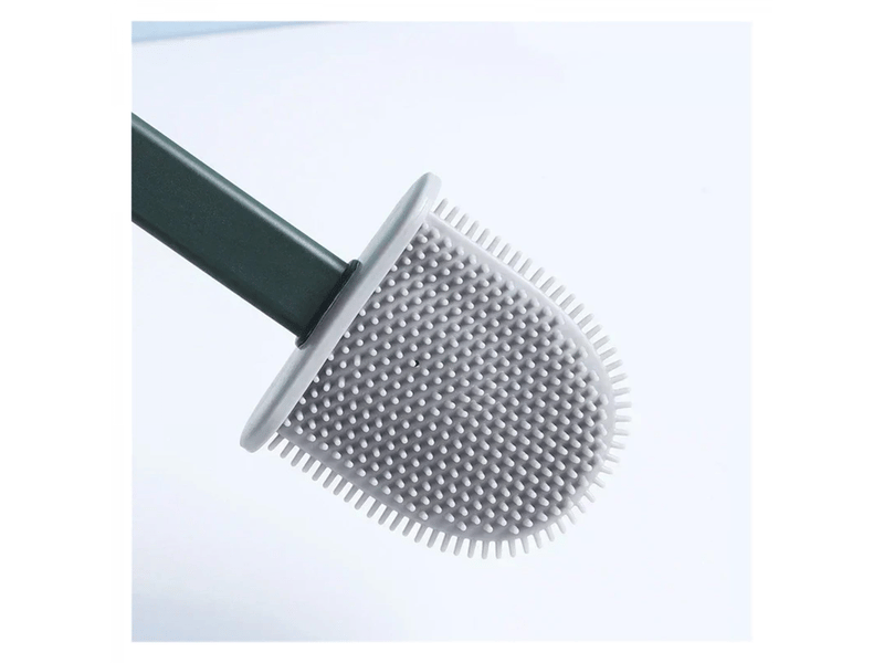  Brosse de toilette anti-fuite avec base en silicone, tête plate, poils souples et flexibles, support à séchage rapide(a-black)  - Conforama E