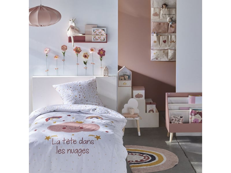 Parure de lit enfant imprimé coton la tete dans les nuages  - Conforama A