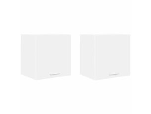 Lot de 2 armoires suspendues modernes avec grand espace de stockage 40 x 31 x 40 cm en bois d'ingénierie blanc 02_0053178