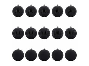 Ensemble de boules de noël xl 15 pcs noir ø 10 cm plastique