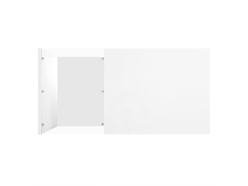  Table basse blanc brillant 100 × 50 × 32 cm, plateau en verre, 1 tiroir, led, anti-rayures  - Conforama D