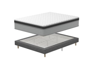 Ensemble matelas et sommier 140x190 cm Ressorts soutien Medium épaisseur 25 cm